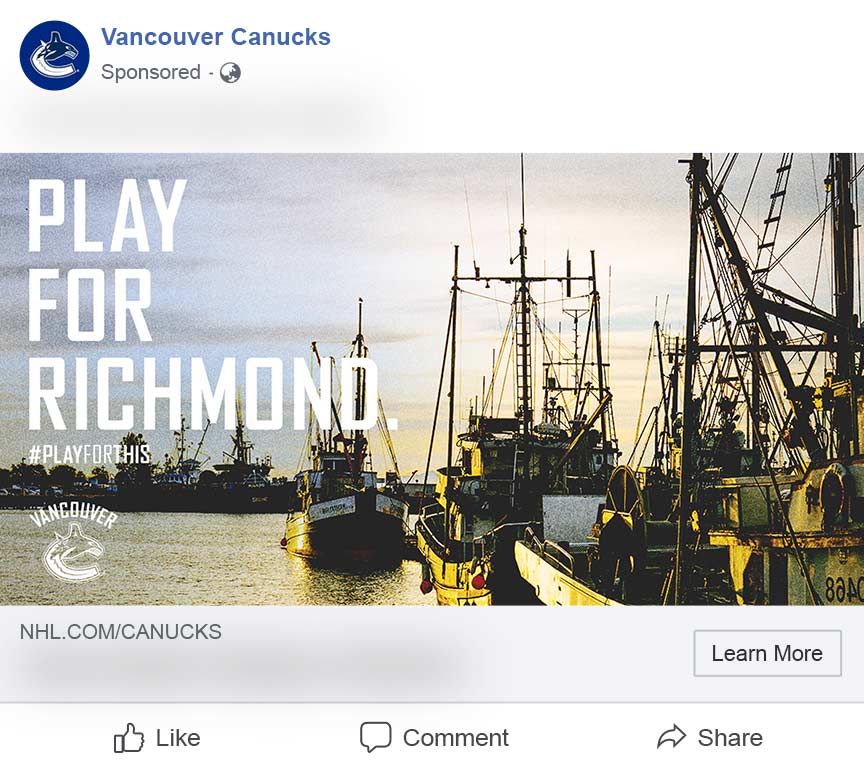 vancouver canucks ad sample on facebook 2