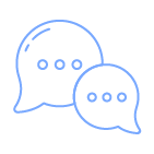 icon of speech bubbles to learn about you